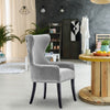 Luxury Velvet Buttoned Back Dining Chair Padded Seat Winged Chairs Restaurant UK
