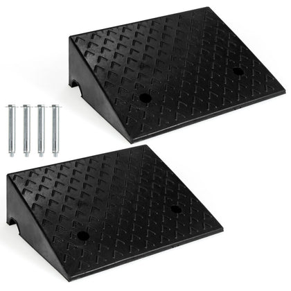 2PCS Rubber Kerb Ramps Heavy Duty Curb Ramp Set with 4 Expansion Bolts 13cm