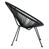 Garden Furniture Set Round Moon Egg Chair Black Rattan String Glass Tea Table UK