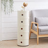 Round Tiered Storage Unit Plastic Cabinet Cupboard Tower Sofa Side Bedside Table