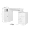 White Computer Desk with 3 Drawers Study Workstation Office Table Wooden Large