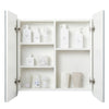 Double Door Bathroom Mirror Cabinet Storage Shelves Wall Mounted 68Lx60H cm