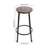 2 PCS Brown Round Wooden Industrial Rustic Bar Pub Kitchen Stools Chairs Seats