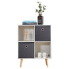 4 Storage Cube Modular Display Storage Cabinet Organiser with 2 Fabric Drawers