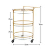 Chic Glass Drinks Trolley 3 Tier Party Kitchen Serving Cart Storage Display Rack