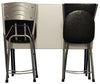 Meta Folding Dining Table with 4 Artificial Faux Leather Padded Chairs Set
