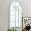 Large Arch Mirror Garden Indoor Outdoor Gothic White Wooden Frame Wall Mounted
