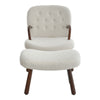 Scandi Wood Frame Teddy Velvet Armchair Leisure Sofa With Footstool Club Chair