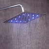 LED Ultra-thin Shower Head 30x30 cm Stainless Steel Rainfall Overhead Bathroom