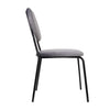 Velvet Dining Chairs 4pcs Grey Stackable Fabric Seat Metal Leg Home Office Chair