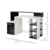 Multi-Storage & Workstation Desk Table w/ Storage Shelves Home Office Black