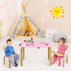 Ergonomic 3PCS Kids Table and Chair Set Wood Children Drawing Writing Furniture