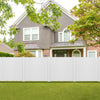 2-Pack Outdoor Picket Fence PVC Privacy Fence Panels with 3 Cuspidal Foot Stakes