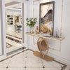 Large Marble Top Console Table Art Sofa Hallway Side Entryway Table Retro Style