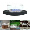 Bio Ethanol Burner Tabletop Black/Sliver Fireplace Glass Burner Fire Bioethanol