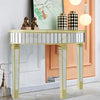 Half Moon Mirrored Console Table Dressing Desk Sofa Hallway Glass Accent Display