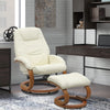 Swivel Leather Recliner Chair Relaxing Office Executive Armchair & Footstool Set