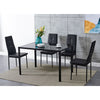 Modern Glass Dining Table and 4 Rhinestone Chairs Set Home Kitchen Furniture New
