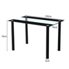 Modern Rectangle Dining Table Glass Top Black Metal Legs without Chair 110x70cm