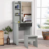 Dressing Table with Drawers, Mirror Stool Set Makeup Desk Vanity Table Bedroom