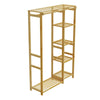 Bamboo Garment Rack Large Clothes Rail Rack with Shelves Wardrobe for Guest Room