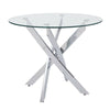 Round Tempered Glass Dining Table And 4 Faux Leather Dining Chairs Kitchen Home