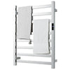 8-Tier Bathroom Heated Towel Rack Wall Mounted Plug-in Electric Towel Warmer LED