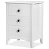 Bedside Table Cabinet Modern Chest of Drawers White 3 Drawer Bedroom Furniture