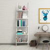 5 Tier Wooden Wall Rack Leaning Ladder Shelf Unit Bookcase Display MDF Storage