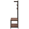 Industrial Coat Rack Stand Bench Clothes Hanging Shoes Storage Free Standing