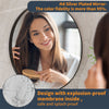 80cm Large Round Bathroom Mirror Non-Rusting Frame Mirror with Hooks Hanger Back