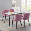 2* Pink Velvet Dining Chairs Diamond Seat Padded Kitchen Dining room Chairs