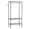 3-Tier Clothes Rail Rack Metal Shelf Garment Storage Display Hanging Stand Black