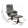 Ergonomic Recliner Sofa Chair PU Leather Armchair Lounger with Footstool Grey UK