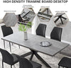 jiexi MDF Dining Table and PU Leather Chairs w/ Middle Butterfly Extension Leaf