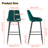 2X Modern Bar Stools Velvet Breakfast Stool Kitchen Pub Chair Metal Leg
