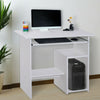 Office Computer Table Wood Desk Keyboard Tray Shelf Corner White Study Home