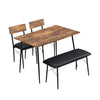 Dining Table and 2 Chairs Bench Set Industrial Kitchen Dining Table Set BT