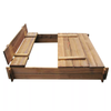 Kids Outdoor Square SandPit Large Wooden Sandbox Children Toy Garden Play New