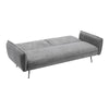 Convertible Sofa Bed Grey Fabric Upholstered 3-Seater Sofa Couch Settee Sleeper