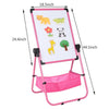 Pink Double-sided Easel Magnetic Drawing Board Whiteboard & Chalkboard For Kids