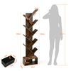 10 Tiers Bookshelf Display Bookcase Tree Shaped Storage Rack Shelves with Drawer