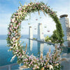 Large Round Moon Wedding Arch Metal Frame Backdrop Stand Party Props Flower Rack