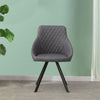 Set of 2 Faux Leather/Suede Dining Chairs Metal Legs Reception Restaurant Chair