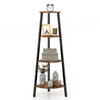 4-Tier Corner Ladder Shelf Industrial Bookshelf Freestanding Plant Display Rack