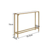 Slim Console Table Gold Metal Hallway Side Stand Glass Tabletop for Small Spaces