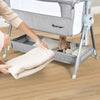Baby Bedside Crib Portable Travel Cot Bed Mattress Mesh Co-sleeping with Wheels