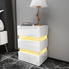 High Gloss 3 Drawers RGB LED Light Bedside Table Nightstand Cabinet Nightstand