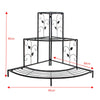 3 Tier Metal Plant Shelf Rack Garden Balcony Corner Flower Pots Display Stand