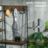 Industrial Coat Rack Stand Hall Tree with 2-Tier Shoe Rack 5-Tier Side Shelves